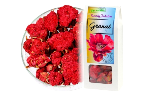 Kwiaty Jadalne GRANAT KWIAT CAŁY (15g) Do Dekoracji, Naparów i Na Prezent